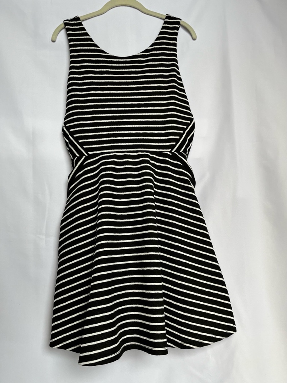XOXO Black and White Striped Sleeveless Dress